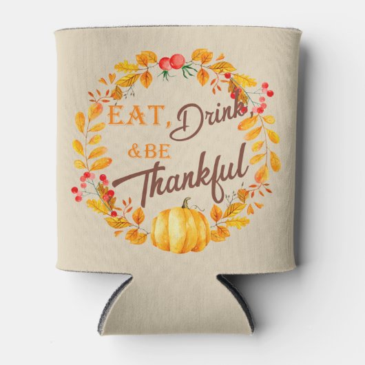 Herfst Wreath Thanksgiving Blikjeskoeler (Voorkant)