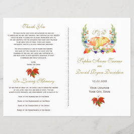 Herfst Wreath Thanksgiving Wedding Program Flyer