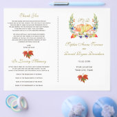 Herfst Wreath Thanksgiving Wedding Program Flyer (Enkel)