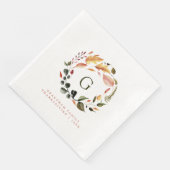 Herfst Wreator Monogram Family Thanksgiving Servet (Hoek)