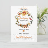 Herfst Wreator Sunflower Thanksgiving Gathering Kaart (Staand voorkant)