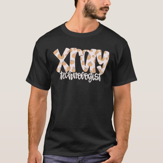 Herfst Xray Technoloog Pompoen Coquette Bow Radiol T-shirt (Voorkant)