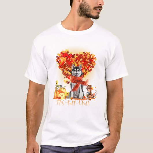 Herfst Y alle Husky Hondenliefhebbers Bedankt T-shirt (Voorkant)