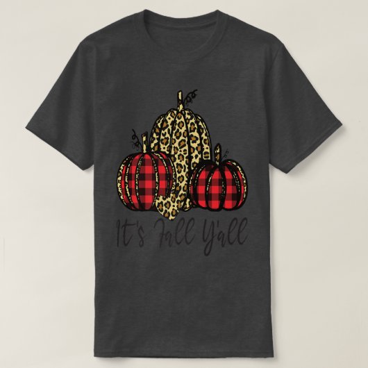 Herfst Yall Autumn Leopard Pumpkin Herfst Leopard T-shirt (Design voorkant)