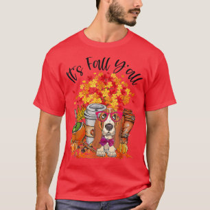 Herfst Yall Basset Hound Pumpkin Herfst herfst Lea T-shirt