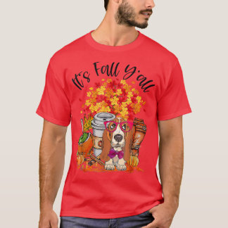 Herfst Yall Basset Hound Pumpkin Herfst herfst Lea T-shirt