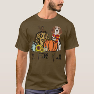 Herfst Yall Beagle Dog Leopard Pumpkin Sunflower T-shirt