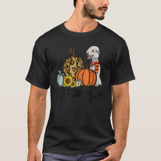 Herfst Y'all Bedlington Terrier Leopard Pumpkin T-shirt