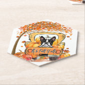 Herfst Yall Boston Terrier Thanksgiving Pumpkin Kartonnen Onderzetters (Schuin)