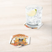 Herfst Yall Boston Terrier Thanksgiving Pumpkin Kartonnen Onderzetters (Insitu)