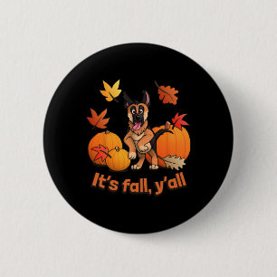 Herfst Yall Duitse Herder Puppy Ronde Button 5,7 Cm