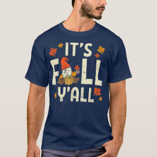 Herfst Yall Gnome Pumpkin Halloween Thanksgiving T-shirt