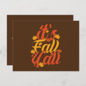 Herfst Yall, het is Herfst Y'all Autumn Wenskaart Briefkaart (Voorkant / Achterkant)