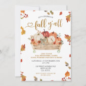 Herfst Y'all Party Herfst Sinaasappel Pompoenfesti Kaart (Voorkant)