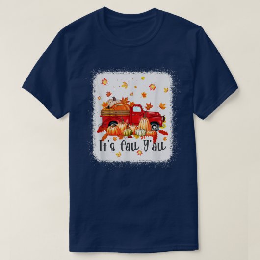 Herfst Yall Pumpkin Maple Boerderij Truck Autumn H T-shirt (Design voorkant)
