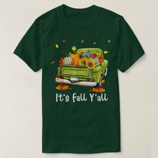 Herfst Yall Pumpkin Truck Autumn Sunflower Hallo T-shirt (Design voorkant)