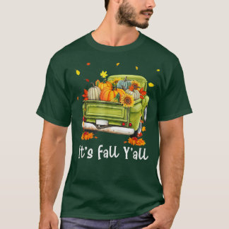 Herfst Yall Pumpkin Truck Autumn Sunflower Hallo T-shirt