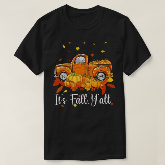 Herfst Yall Pumpkin Truck Autumn Tree Hallo Herfst T-shirt (Design voorkant)