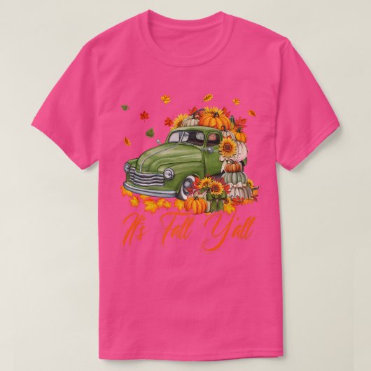 Herfst Yall Pumpkin Truck Herfst Autumn Tree Hallo T-shirt (Design voorkant)
