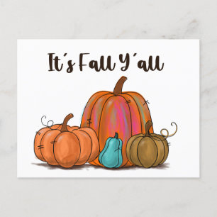 Herfst Y'all Pumpkins Briefkaart