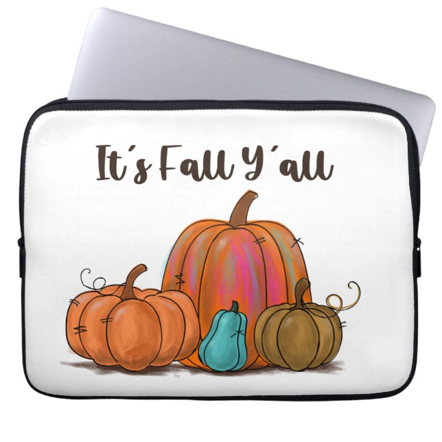 Herfst Y'all Pumpkins Laptop Sleeve (Voorkant)