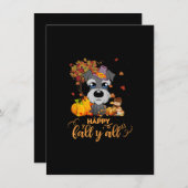 herfst yall schnauzer Thanksgiving Bedankkaart (Voorkant / Achterkant)