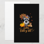 herfst yall schnauzer Thanksgiving Briefpapier (Voorkant / Achterkant)