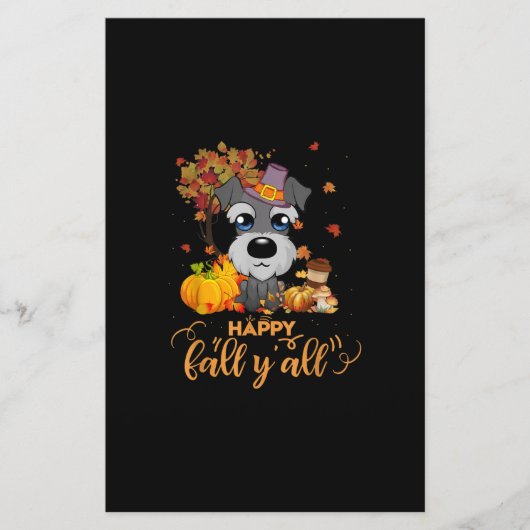 herfst yall schnauzer Thanksgiving Briefpapier (Voorkant)