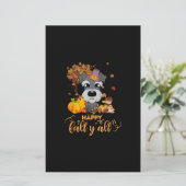 herfst yall schnauzer Thanksgiving Briefpapier (Staand voorkant)