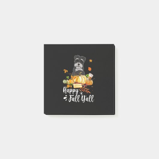 herfst yall schnauzer Thanksgiving Post-it® Notes (Voorkant)