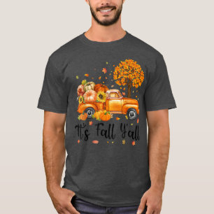 Herfst Y'all Truck Pumpkin Autumn Tree Funny Fa T-shirt