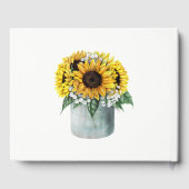 Herfst Yellow Sunflower Rustic Barn Wedding Gastenboek (Achterkant)