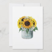 Herfst Yellow Sunflower Rustic Barn Wedding Menu Kaart (Achterkant)