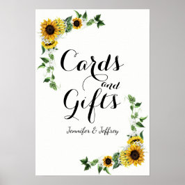Herfst Yellow Sunflower Rustic Barn Wedding Poster