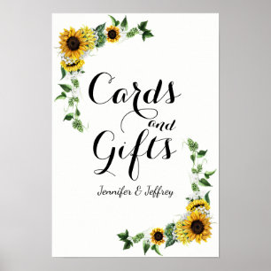 Herfst Yellow Sunflower Rustic Barn Wedding Poster