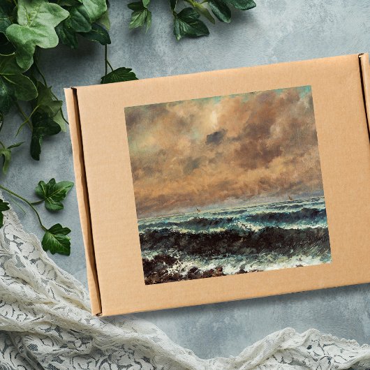 Herfst Zee - Gustave Courbet Vierkante Sticker