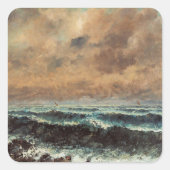 Herfst Zee - Gustave Courbet Vierkante Sticker (Voorkant)