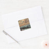 Herfst Zee - Gustave Courbet Vierkante Sticker (Envelop)