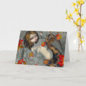 Herfst Zeemeermin Wenskaart Kaart (Gele Bloem)