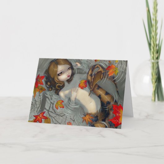 Herfst Zeemeermin Wenskaart Kaart (Voorkant)