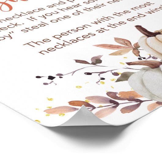 Herfst Zeg niet dat de Ketting van het Baby het Sp Poster (Hoek)