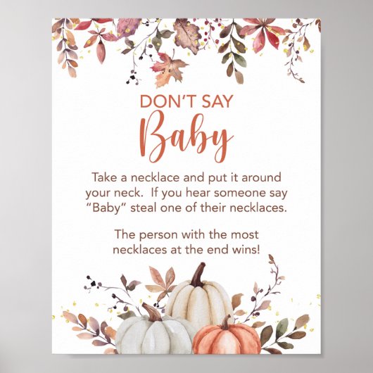 Herfst Zeg niet dat de Ketting van het Baby het Sp Poster (Voorkant)