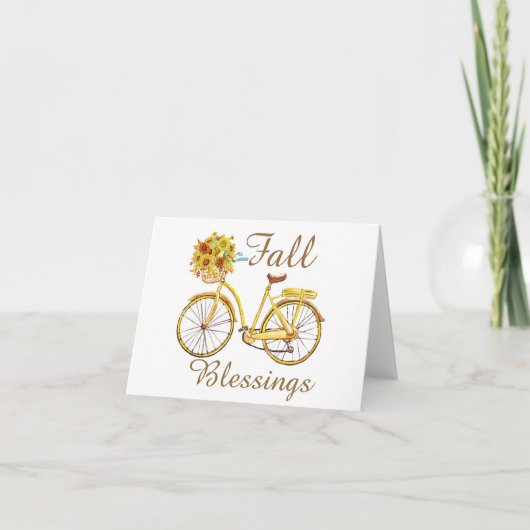 Herfst zegen bloem fietser kaart (Voorkant)