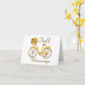 Herfst zegen bloemenfiets kaart (Gele Bloem)