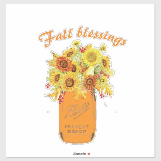 Herfst zegenfloral sticker (Vel)