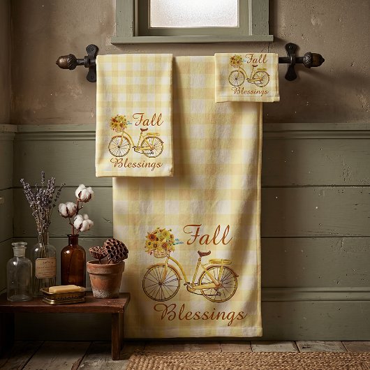 Herfst zegeningen fiets bad handdoek