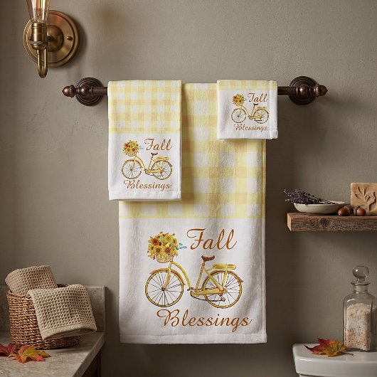 Herfst zegeningen fiets badhanddoek set bad handdoek