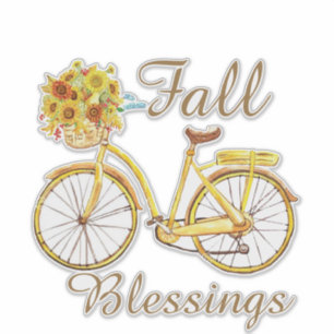 Herfst zegeningen fiets sticker