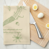 Herfst Zegeningen Keukenhanddoek in Groen (Quarter Fold)