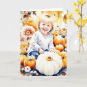 Herfst Zegeningen Waterverf Kunst Kaart (Gele Bloem)